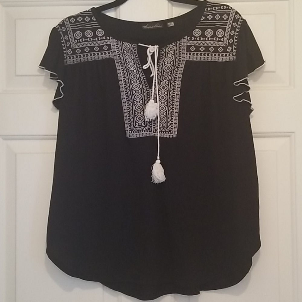 Butterfly Sleeve Printed Blouse
